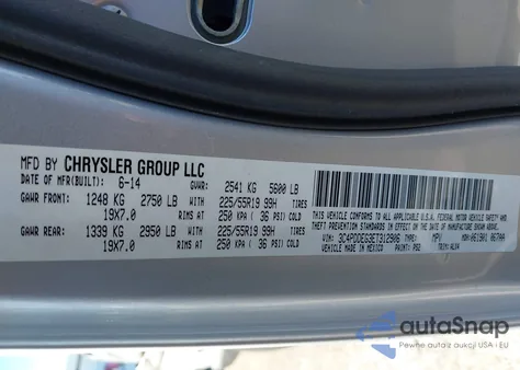 2014 Dodge Journey R/T from USA, damaged, VIN 3C4PDDEG3ET312906